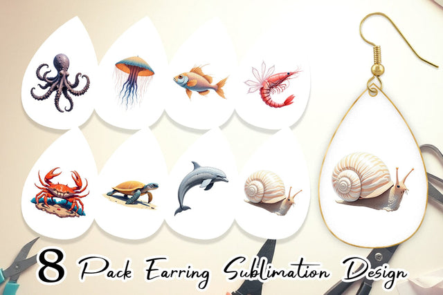 Earring Fantasy Sea Creatures Sublimation artnoy 