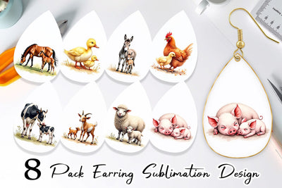 Earring Farmyard Babies Sublimation artnoy 