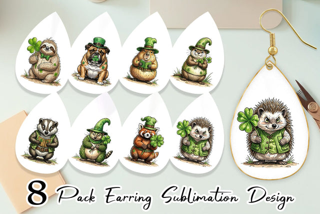Earring Festive St Paddys Fauna Sublimation artnoy 