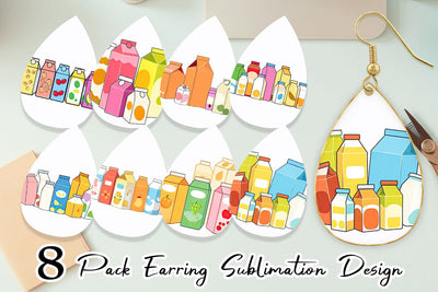 Earring Flavored Milk Carton Sublimation artnoy 