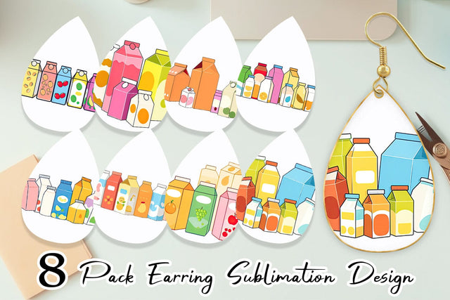 Earring Flavored Milk Carton Sublimation artnoy 