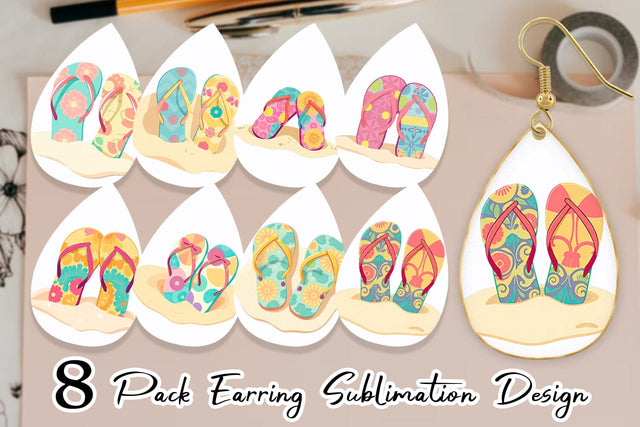 Earring Flip-Flops Sublimation artnoy 