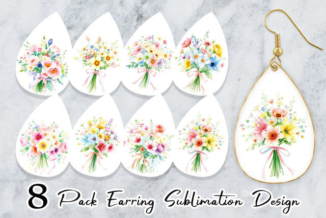 Earring Floral Bouquets Sublimation artnoy 