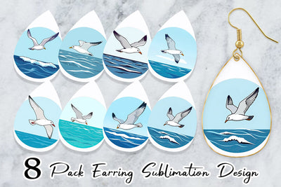 Earring Flying Seagull Sublimation artnoy 