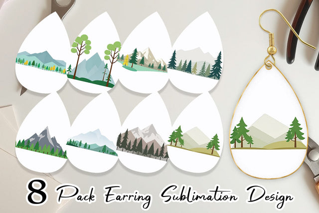 Earring Forest and Mountain Sublimation artnoy 