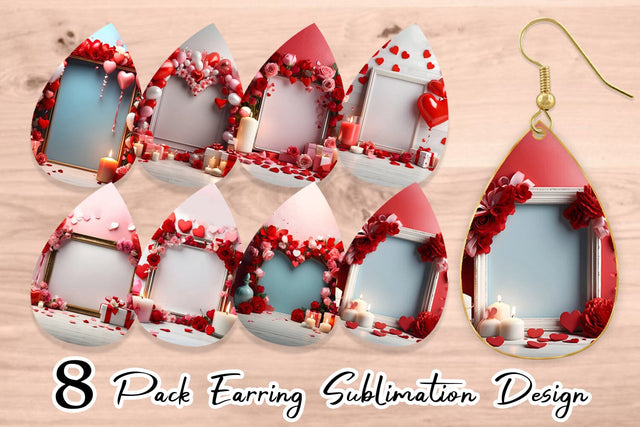Earring Frame Valentine Sublimation artnoy 