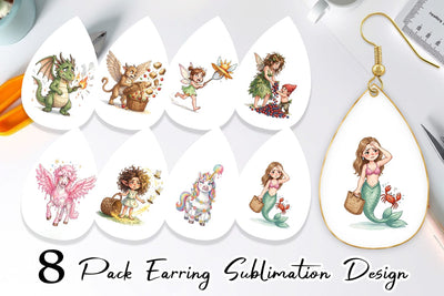 Earring Frazzled Magic Mom Chaos Sublimation artnoy 