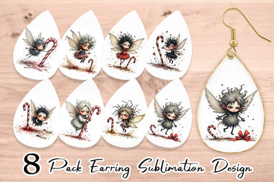 Earring Frazzled Sugar Plum Fairy Sublimation artnoy 