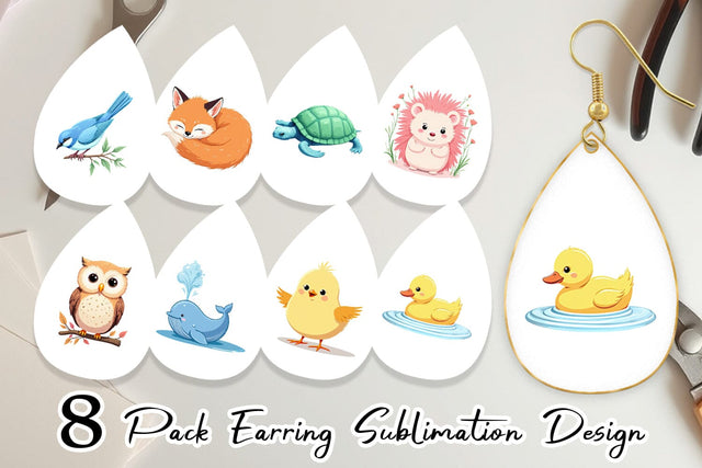 Earring Friendly Cute Animals Sublimation artnoy 