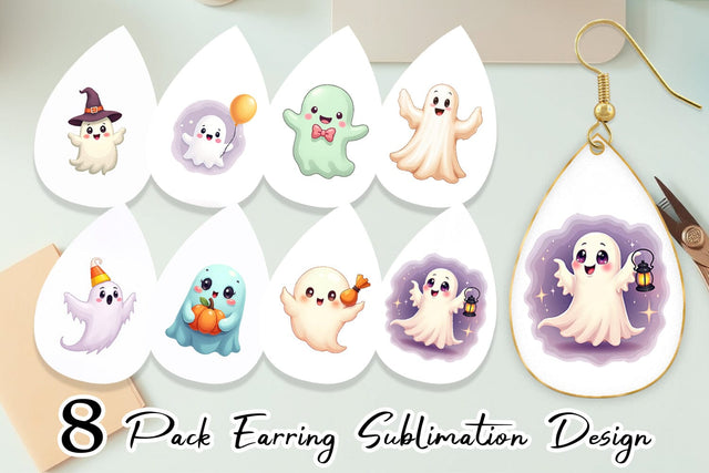 Earring Friendly Ghosts Sublimation artnoy 