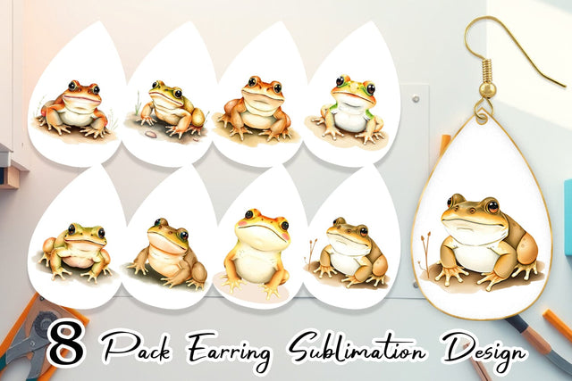 Earring Frog Wildlife Sublimation artnoy 