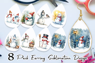 Earring Frosty Friends Sublimation artnoy 