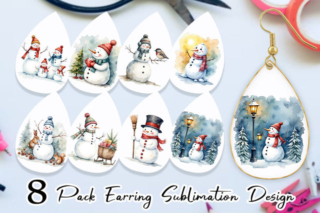 Earring Frosty Friends Sublimation artnoy 