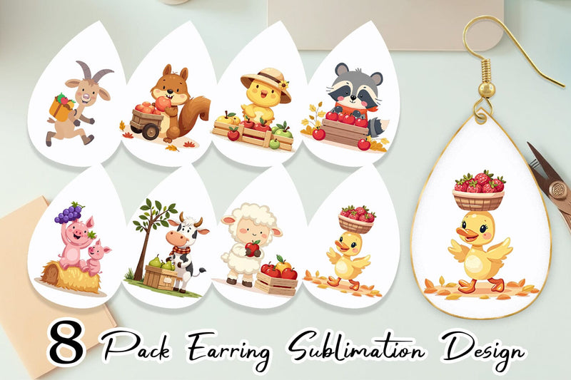 Earring Fruit Harvest Babies Sublimation artnoy 