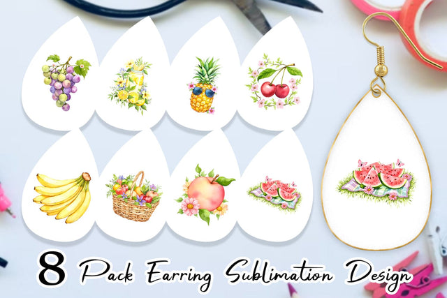 Earring Fruit Picnic Sublimation artnoy 