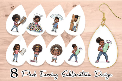 Earring Funny Natural Hair Humor Sublimation artnoy 
