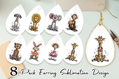 Earring Funny Skinny Safari Summer Sublimation artnoy 