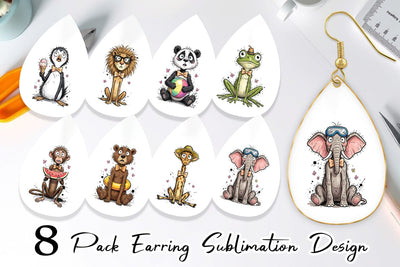 Earring Funny Skinny Summer Animal Sublimation artnoy 
