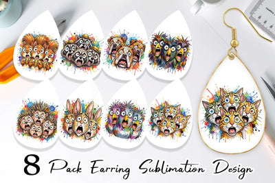 Earring Funny Suburban Animal Heatwave Sublimation artnoy 
