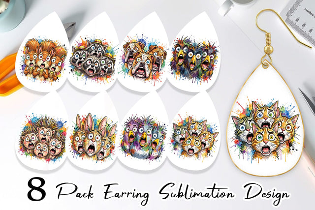 Earring Funny Suburban Animal Heatwave Sublimation artnoy 