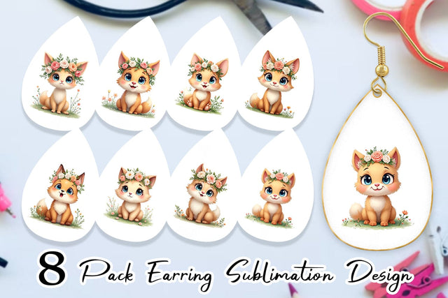 Earring Furry Expressions Sublimation artnoy 