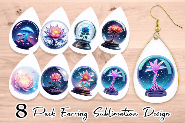 Earring Galactic Flora Orbs Sublimation artnoy 