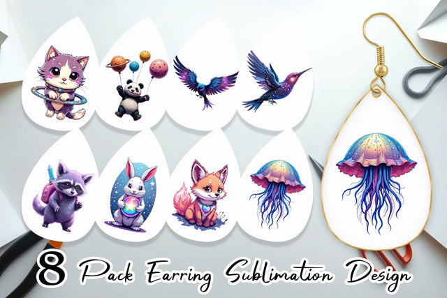 Earring Galactic Pet Charms Sublimation artnoy 