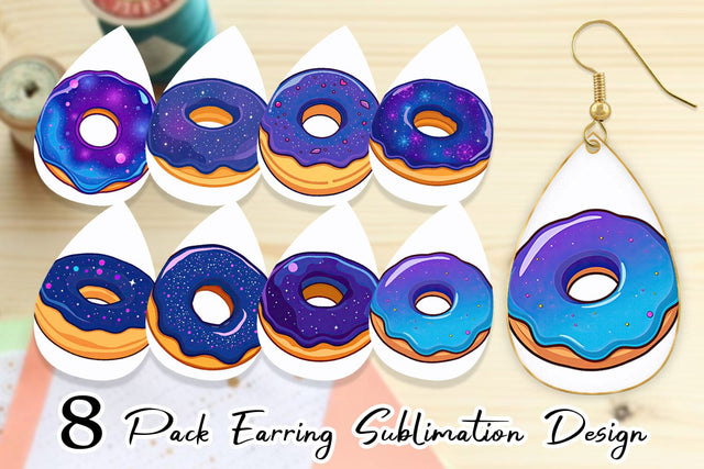 Earring Galaxy Donut Sublimation artnoy 