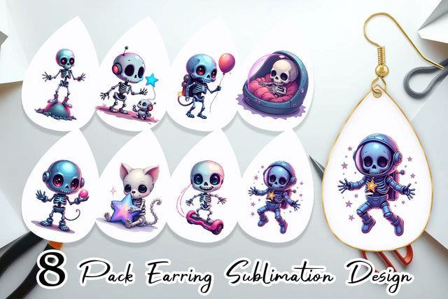 Earring Galaxy Skeletons Sublimation artnoy 