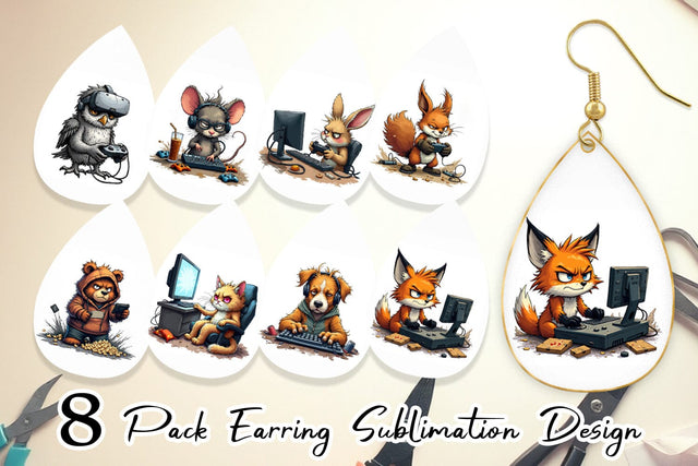Earring Gamer Critters Sublimation artnoy 