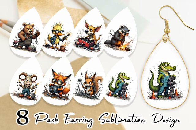 Earring Garage Chaos Critter Sublimation artnoy 
