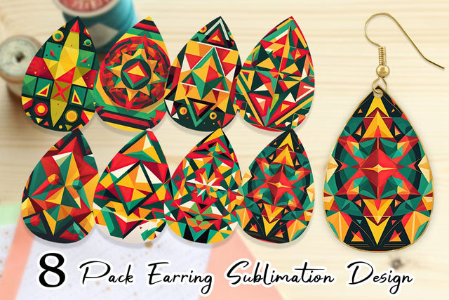 Earring Geometric Shapes Sublimation artnoy 