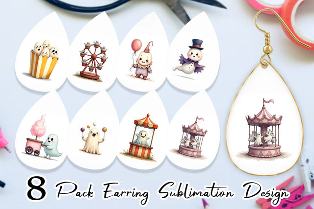 Earring Ghost Carnival Toys Sublimation artnoy 
