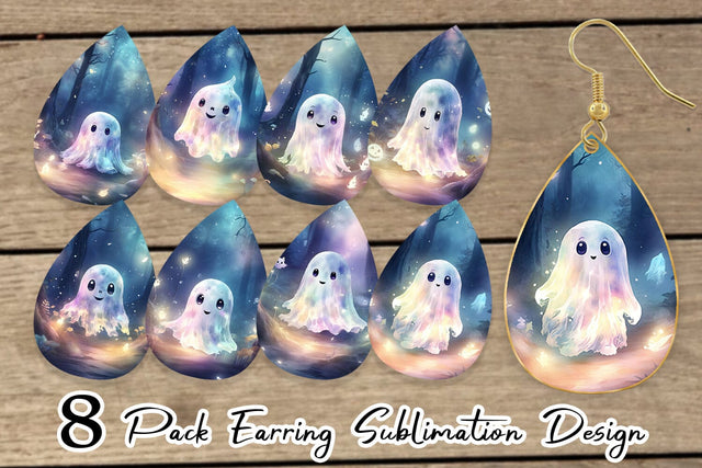 Earring Ghost in Forest Sublimation artnoy 