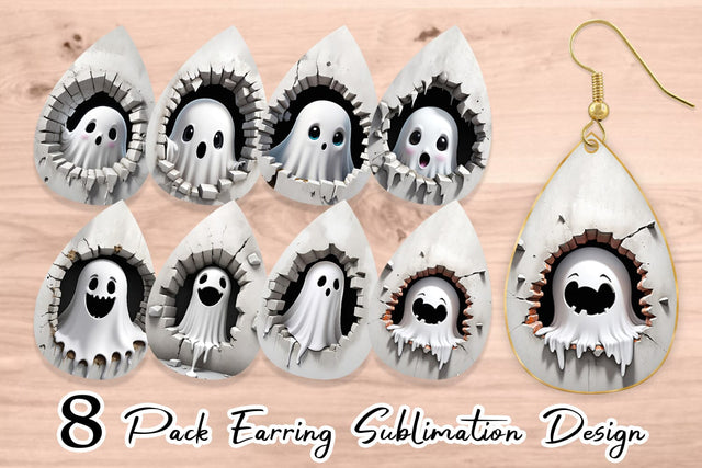 Earring Ghost in Wall Sublimation artnoy 