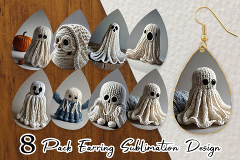 Earring Ghost Knitted Sublimation artnoy 