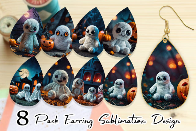 Earring Ghost Knitted Sublimation artnoy 