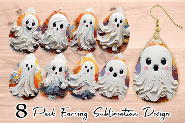 Earring Ghost Painting Sublimation artnoy 