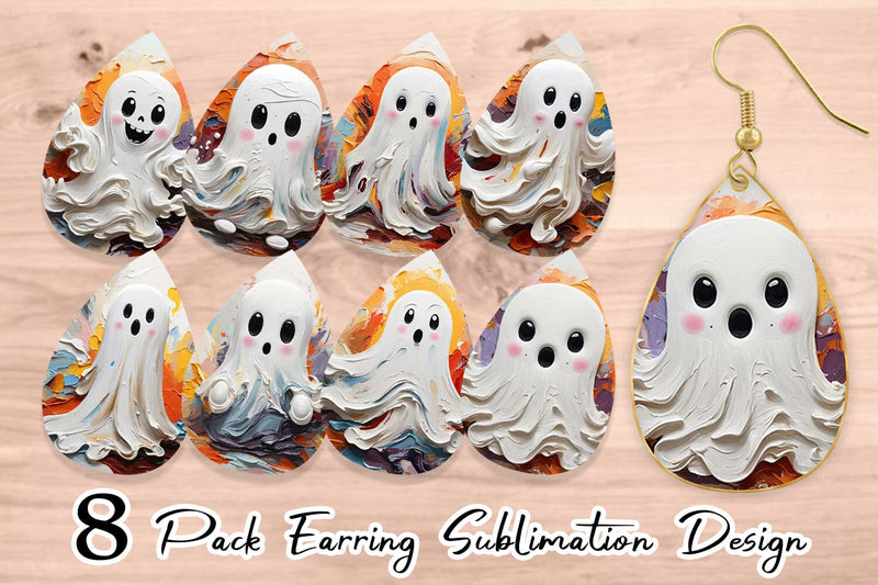 Earring Ghost Painting Sublimation artnoy 