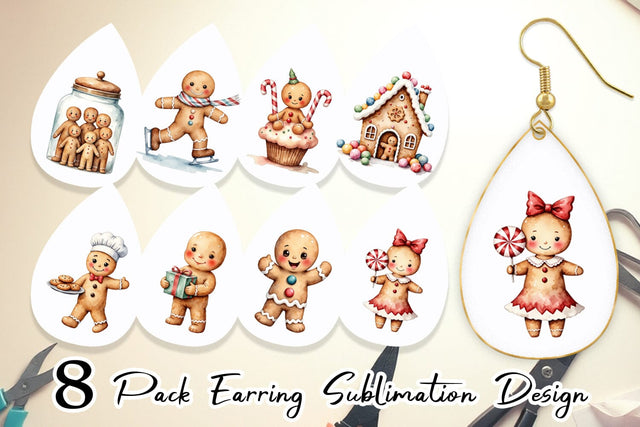 Earring Gingerbread Joy Sublimation artnoy 