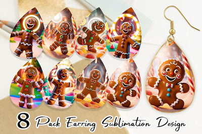Earring Gingerbread Man Sublimation artnoy 