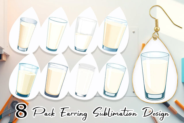 Earring Glass of Milk Sublimation artnoy 
