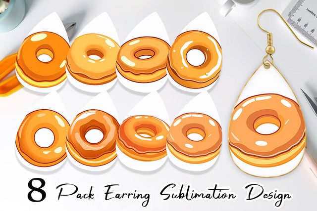 Earring Glazed Donut Sublimation artnoy 