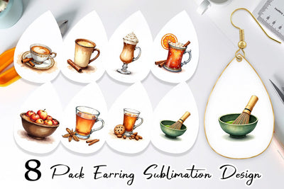 Earring Global Winter Warmers Watercolor Sublimation artnoy 
