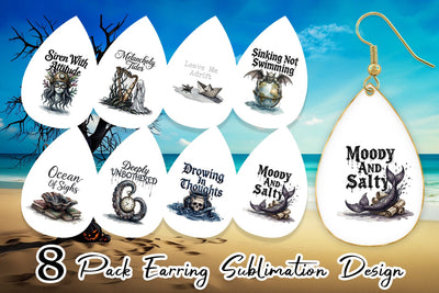 Earring Gloomy Siren Goth Summer Quote Sublimation artnoy 