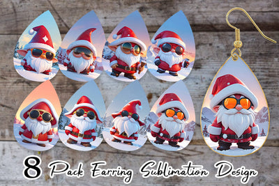 Earring Gnome Christmas Sublimation artnoy 
