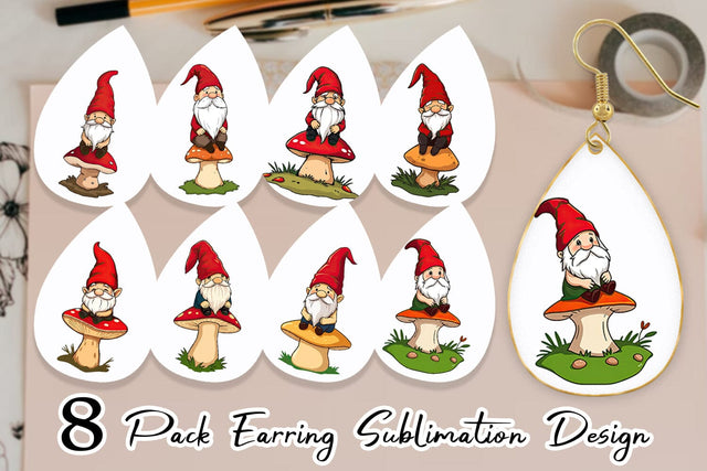 Earring Gnome in the Forest Sublimation artnoy 