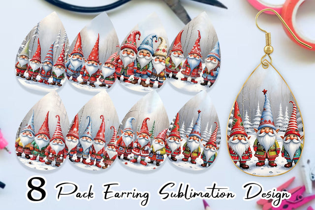 Earring Gnomes in Winter Snow Sublimation artnoy 