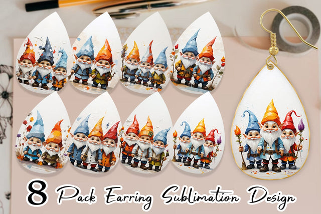 Earring Gnomes Painting Oil Sublimation artnoy 