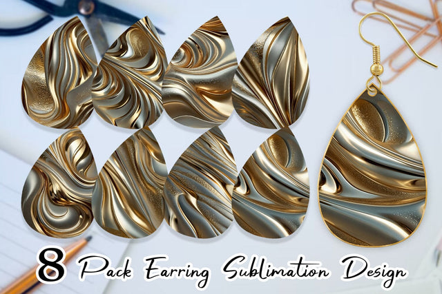 Earring Golden Wave Sublimation artnoy 
